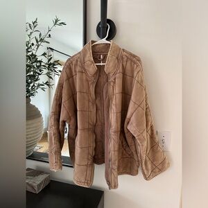 Free people dolman quilted knit jacket size large